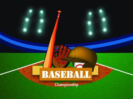 Illustration for Baseball sport vector background - Royalty Free Image