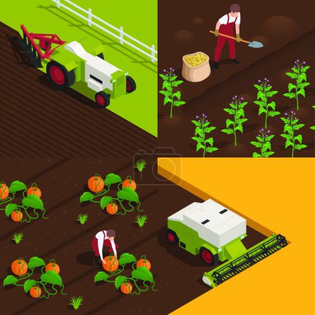 Téléchargez les illustrations : Agriculture et agriculture illustration vectorielle - en licence libre de droit
