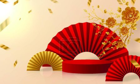 Ilustración de Chinese style color vector theme - Imagen libre de derechos
