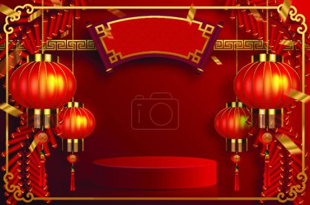 Illustration for Chinese style color vector theme - Royalty Free Image