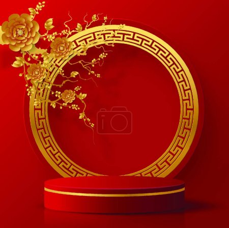 Ilustración de Chinese style color vector theme - Imagen libre de derechos