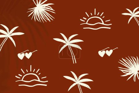 Téléchargez les illustrations : Abstrait créatif feuilles de palmier tropical fond - en licence libre de droit