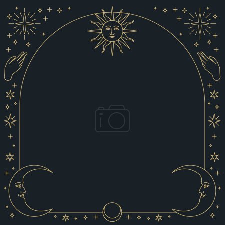 Photo for Vector illustration of magic signs frame - Royalty Free Image