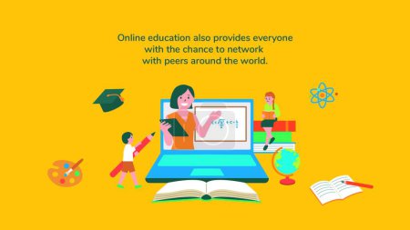 Illustration for Online education. vector illustration. - Royalty Free Image