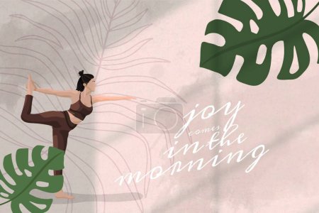 Téléchargez les illustrations : Femme en pose de yoga, illustration vectorielle - en licence libre de droit