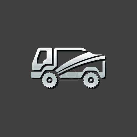 Téléchargez les illustrations : "Icône métallique - Camion de rallye
" - en licence libre de droit