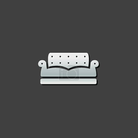 Illustration for Couch Metallic Icon Design - Royalty Free Image