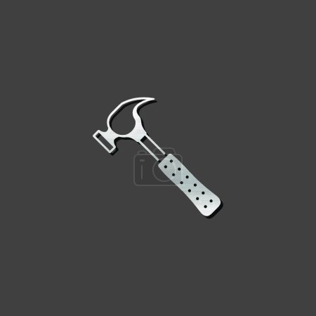 Illustration for "Metallic Icon - Hammer" flat icon, vector illustration - Royalty Free Image