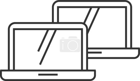 Ilustración de Outline icon - Laptops illustration - Imagen libre de derechos