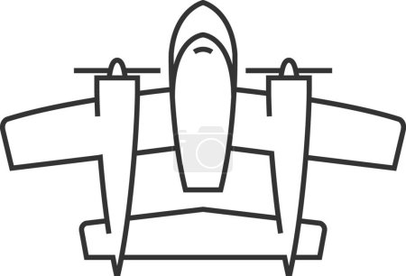 Illustration for Outline icon - Vintage airplane - Royalty Free Image