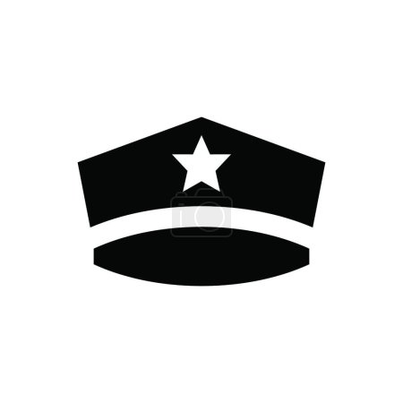 Téléchargez les illustrations : "Icône chapeau de police ", illustration vectorielle - en licence libre de droit