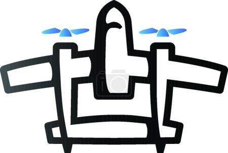 Illustration for "Duo Tone Icon - Vintage airplane" - Royalty Free Image