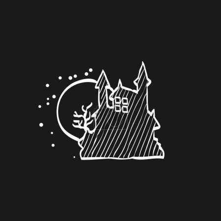 Illustration for "Sketch icon in black - Dark castle" - Royalty Free Image