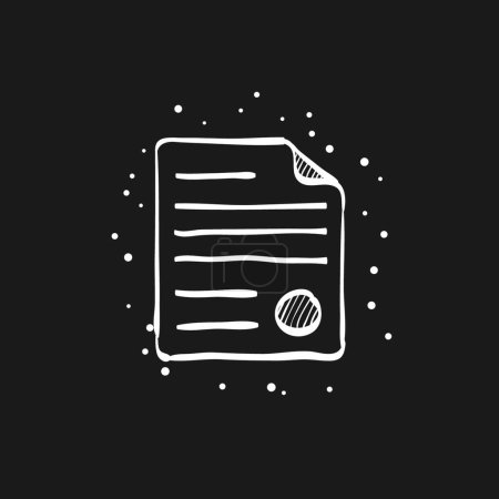 Illustration for "Sketch icon in black - Contract document" - Royalty Free Image