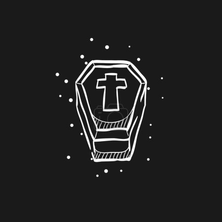 Illustration for "Sketch icon in black - Coffin" - Royalty Free Image