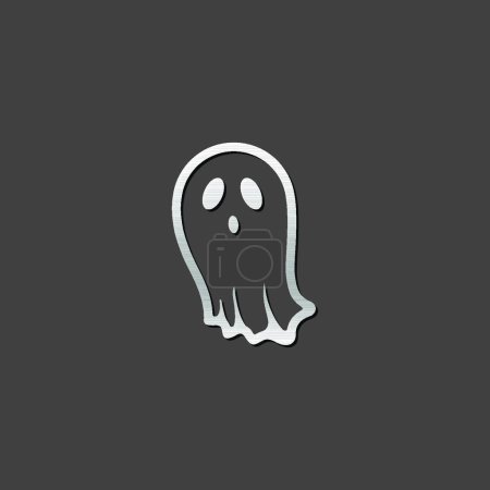 Illustration for Halloween ghost Metallic Icon Design - Royalty Free Image