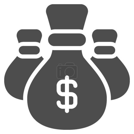 Téléchargez les illustrations : "Money bag icon design glyph style" - en licence libre de droit