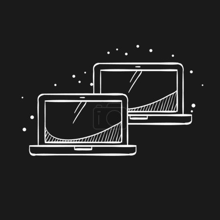 Illustration for "Sketch icon in black - Laptops" - Royalty Free Image