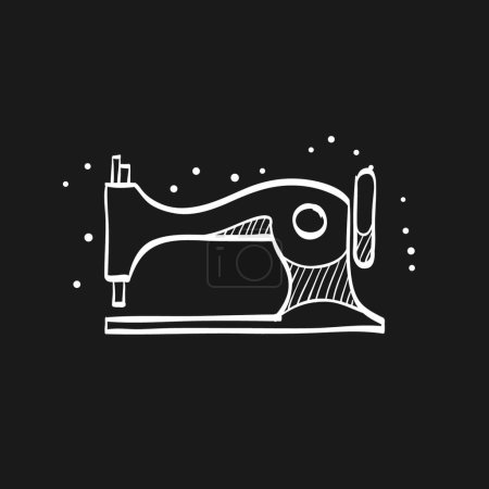 Illustration for "Sketch icon in black - Vintage sewing machine" - Royalty Free Image