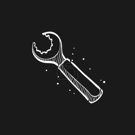 Illustration for "Sketch icon in black - Wrench" - Royalty Free Image