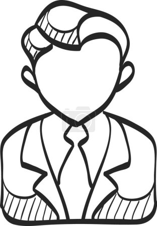 Illustration for Sketch icon - Auctioneer vector illustration - Royalty Free Image
