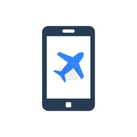 Téléchargez les illustrations : Icône de réservation de vol, illustration vectorielle simple - en licence libre de droit