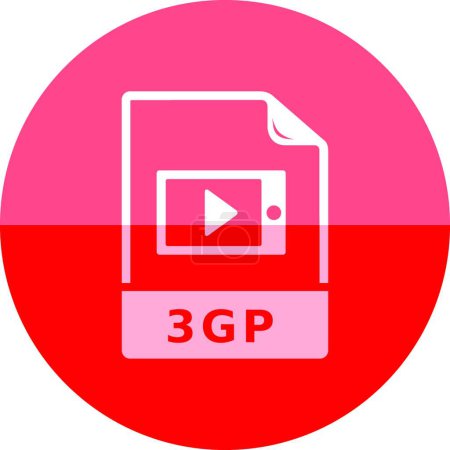 Illustration for Circle icon - Video file vector illustration - Royalty Free Image