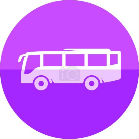 Téléchargez les illustrations : "Icône cercle - Illustration vectorielle de bus" - en licence libre de droit