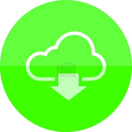 Téléchargez les illustrations : "icône Cercle - Cloud télécharger" - en licence libre de droit