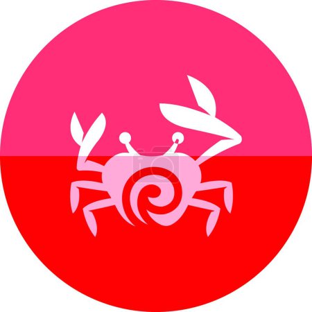 Téléchargez les illustrations : Icône de cercle - Illustration vectorielle de crabe - en licence libre de droit
