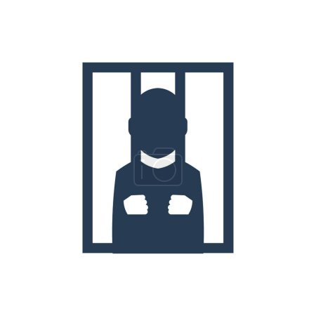Téléchargez les illustrations : Icône de prisonnier, illustration vectorielle simple - en licence libre de droit