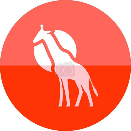 Ilustración de "Icono del círculo - Ilustración del vector de la jirafa" - Imagen libre de derechos