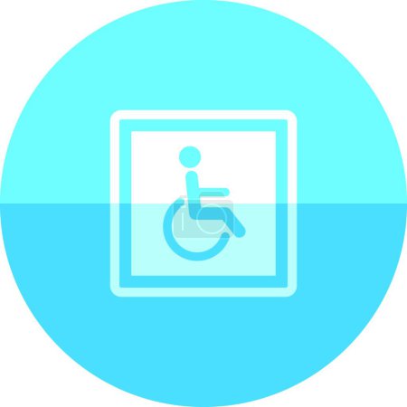 Téléchargez les illustrations : "Icône Cercle - Accès handicapés" - en licence libre de droit
