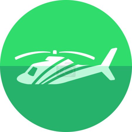 Téléchargez les illustrations : "Icône cercle - Illustration vectorielle hélicoptère" - en licence libre de droit
