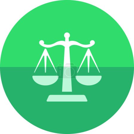 Téléchargez les illustrations : "Icône cercle - Échelle de justice" - en licence libre de droit