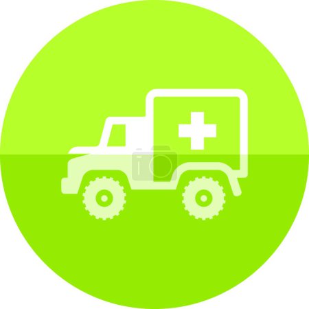 Téléchargez les illustrations : "Icône de cercle - ambulance militaire" - en licence libre de droit