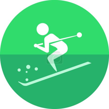 Illustration for "Circle icon - Skiing vector illustration" - Royalty Free Image