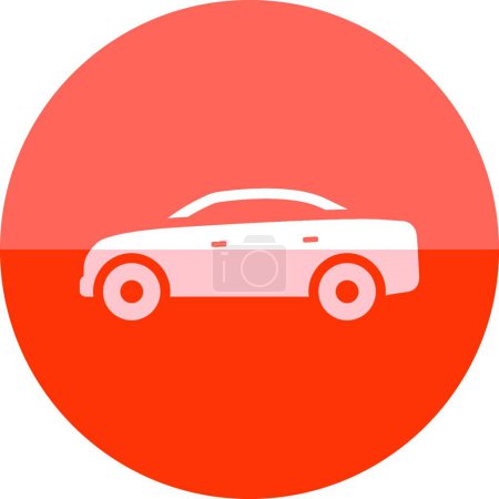 Téléchargez les illustrations : Icône de cercle - Illustration vectorielle de berline de voiture - en licence libre de droit