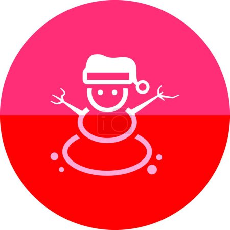 Illustration for "Circle icon - Snowman vector illustration" - Royalty Free Image