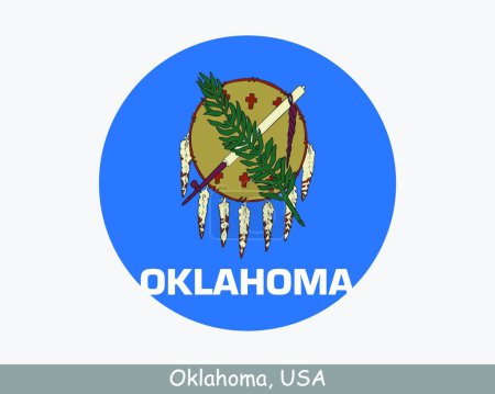 Illustration for "Oklahoma Round Flag"  vector illustration - Royalty Free Image