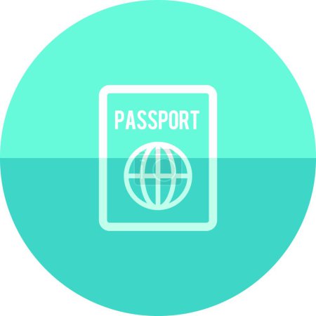 Téléchargez les illustrations : "Icône cercle - Illustration vectorielle de passeport" - en licence libre de droit