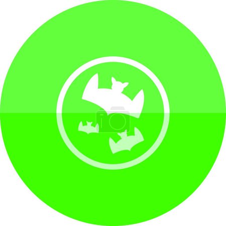 Téléchargez les illustrations : Icône de cercle - Chauves-souris lune - en licence libre de droit