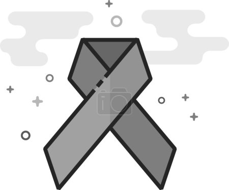 Illustration for "Flat Grayscale Icon - Awareness band" - Royalty Free Image