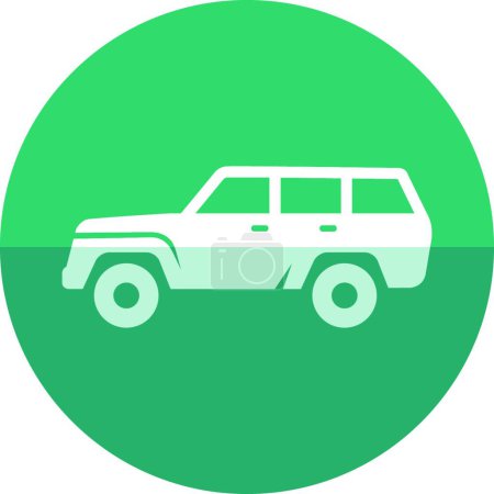 Téléchargez les illustrations : "Icône cercle - Illustration vectorielle de voiture" - en licence libre de droit