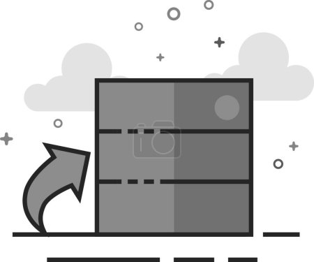 Ilustración de Icono de escala de grises plana - Base de datos - Imagen libre de derechos