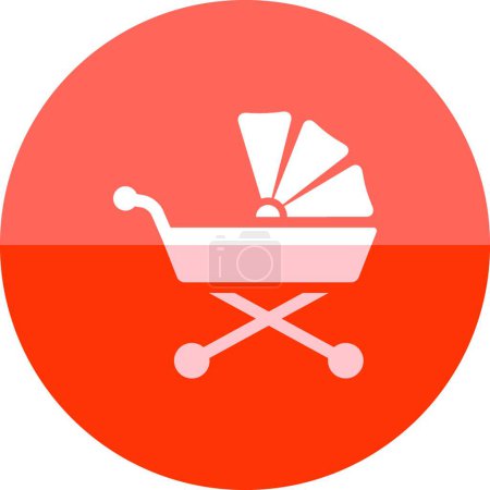 Illustration for "Circle icon - Baby stroller" - Royalty Free Image