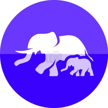 Téléchargez les illustrations : Icône de cercle - Illustration vectorielle des éléphants - en licence libre de droit
