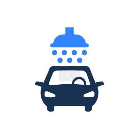 Illustration for Car Wash Vector Icon - Royalty Free Image