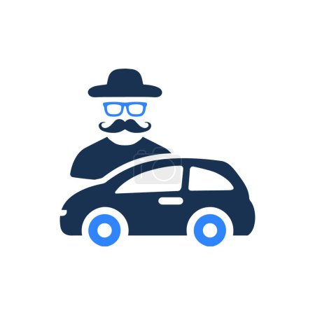 Illustration for Car Theft Vector Icon - Royalty Free Image