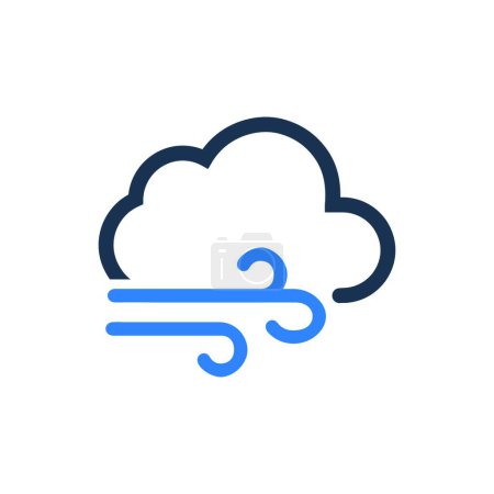 Téléchargez les illustrations : Icône météo nuageuse, illustration vectorielle simple - en licence libre de droit